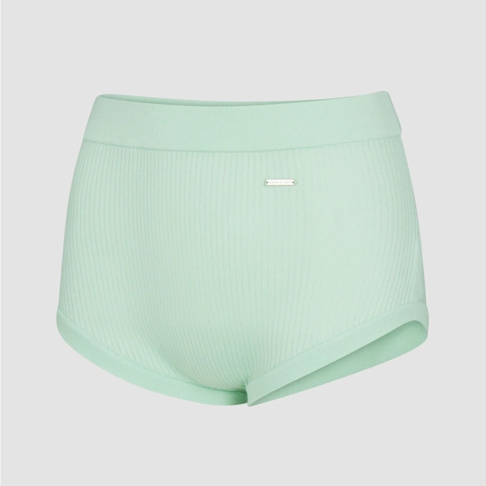 Savage X Fenty Featherweight Knit Booty Short in Mojito Green